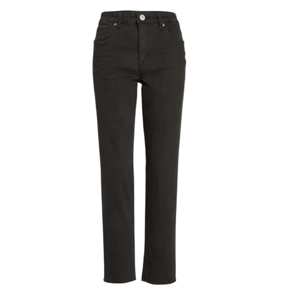 NWT STS Blue‎ Women's Caroline High Rise Straight Leg Coated Black Jeans Stretch